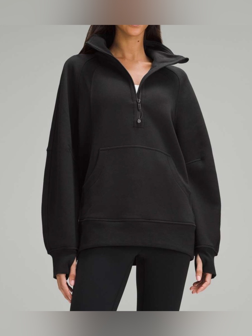 LULULEMON SCUBA HALF ZIP FUNNEL NECK BLACK SIZE XL/XXL